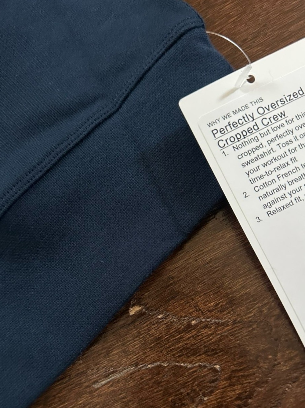 Lululemon Perfectly Oversized Cropped Crew size 6 Navy-NWT - Picture 9 of 10